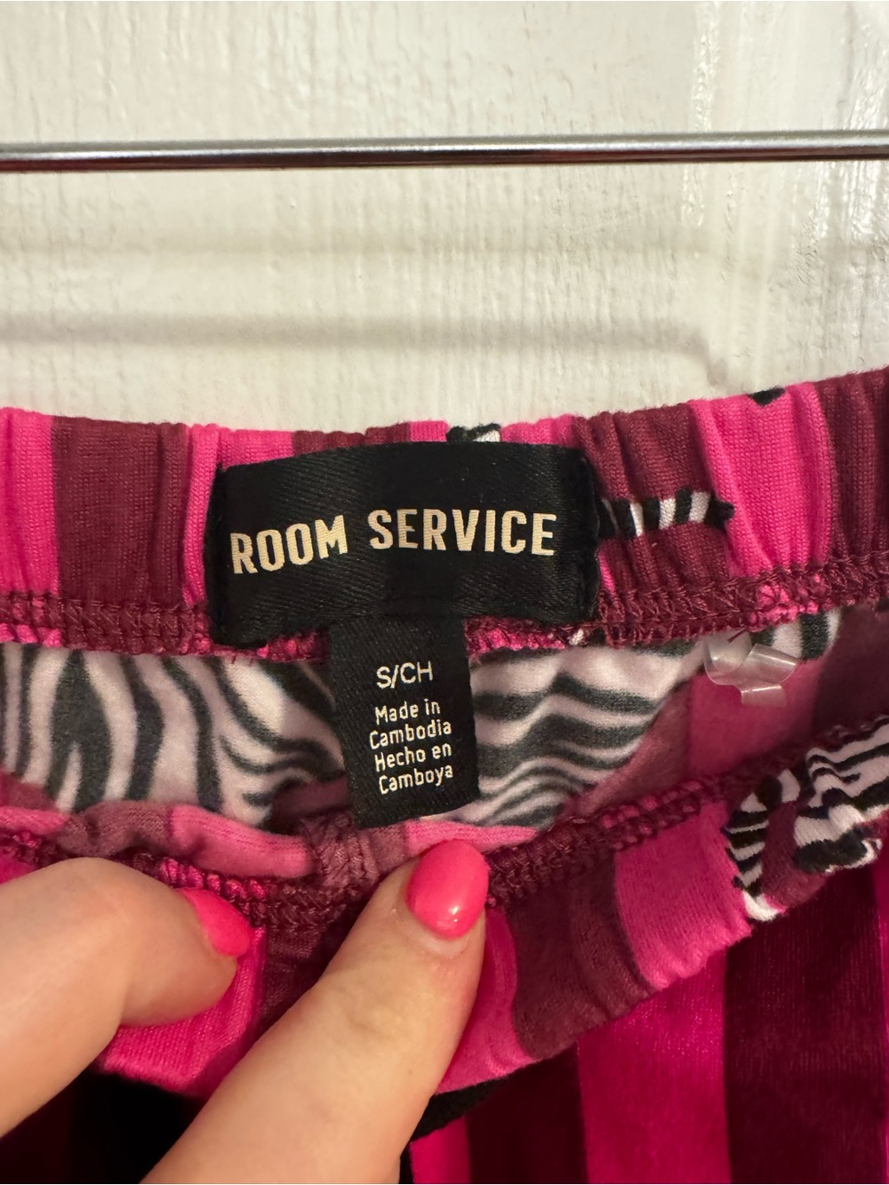 Zebra-Print Magenta Stripe Pajama Set - Relaxed Two-Piece - Picture 5 of 6